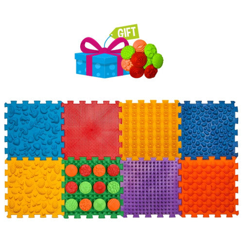 Ortek Mix Puzzle 8 elemből álló masszázs szőnyeg + „Minták” ajándékba