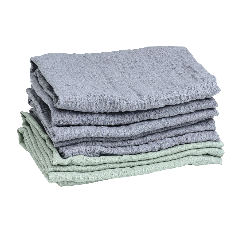 Mininor biopamut textilpelenka 70x70 cm 6 db (Szín: szürke/zöld)