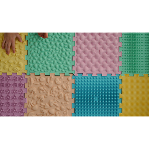 Masszázs szőnyeg Puzzle Mix Pasztell 8 darabos
