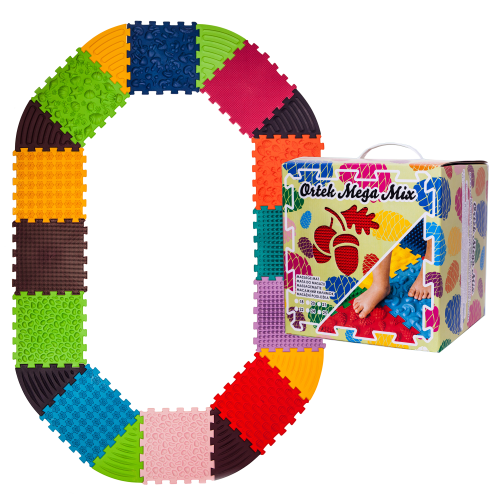 Szenzoros szőnyeg 12 elemből álló Ortek Puzzle + 8 Háromszögű puzzle elem