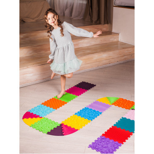 Szenzoros szőnyeg Ortek Puzzle 14 elem + 8 Háromszög