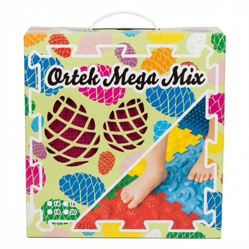Szenzoros szőnyeg Ortek Mega Mix Puzzle 12 elem + 8 háromszögű elem PASZTELL