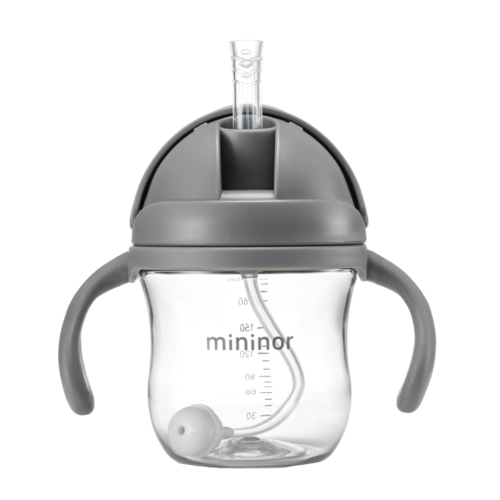 Mininor szívószálas itatópohár 220 ml (Szín: szürke)