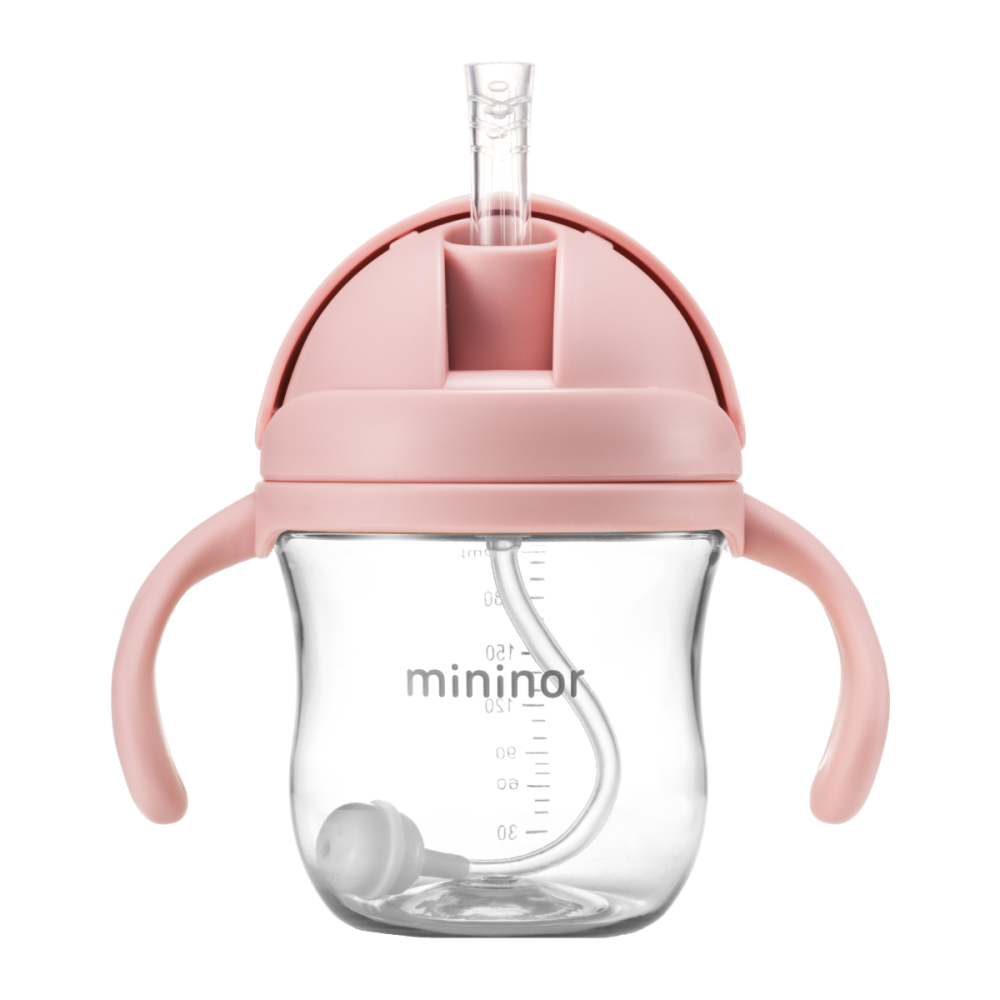 Mininor szívószálas itatópohár 220 ml (Szín: rózsaszín)