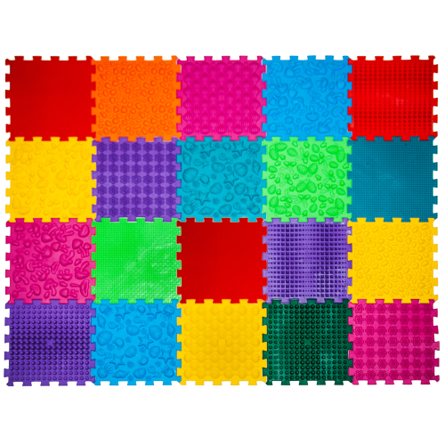 Szenzoros szőnyeg 20 elemből álló Puzzle Mix