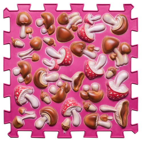 Puzzle Mix 9 elemből álló ortopédiai masszázs szőnyeg Rózsaszín