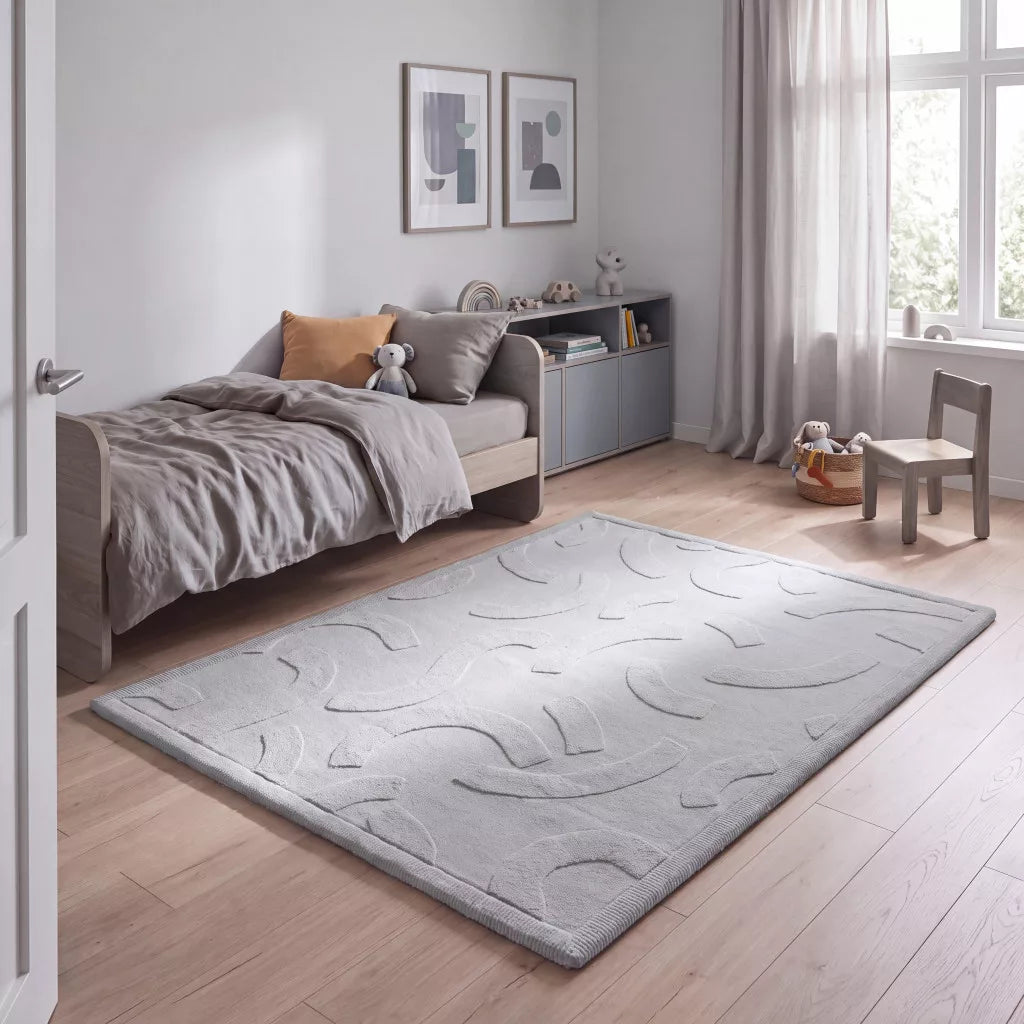 Hakuna matte memóriahabos puha gyerekszőnyeg 150x200 cm - Gentle Arcs Szürke