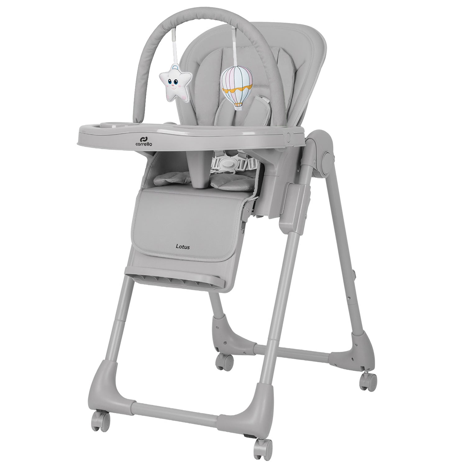 Carrello Lotus multifunkciós etetőszék és pihenőszék – Alba Grey (CRL-12101)