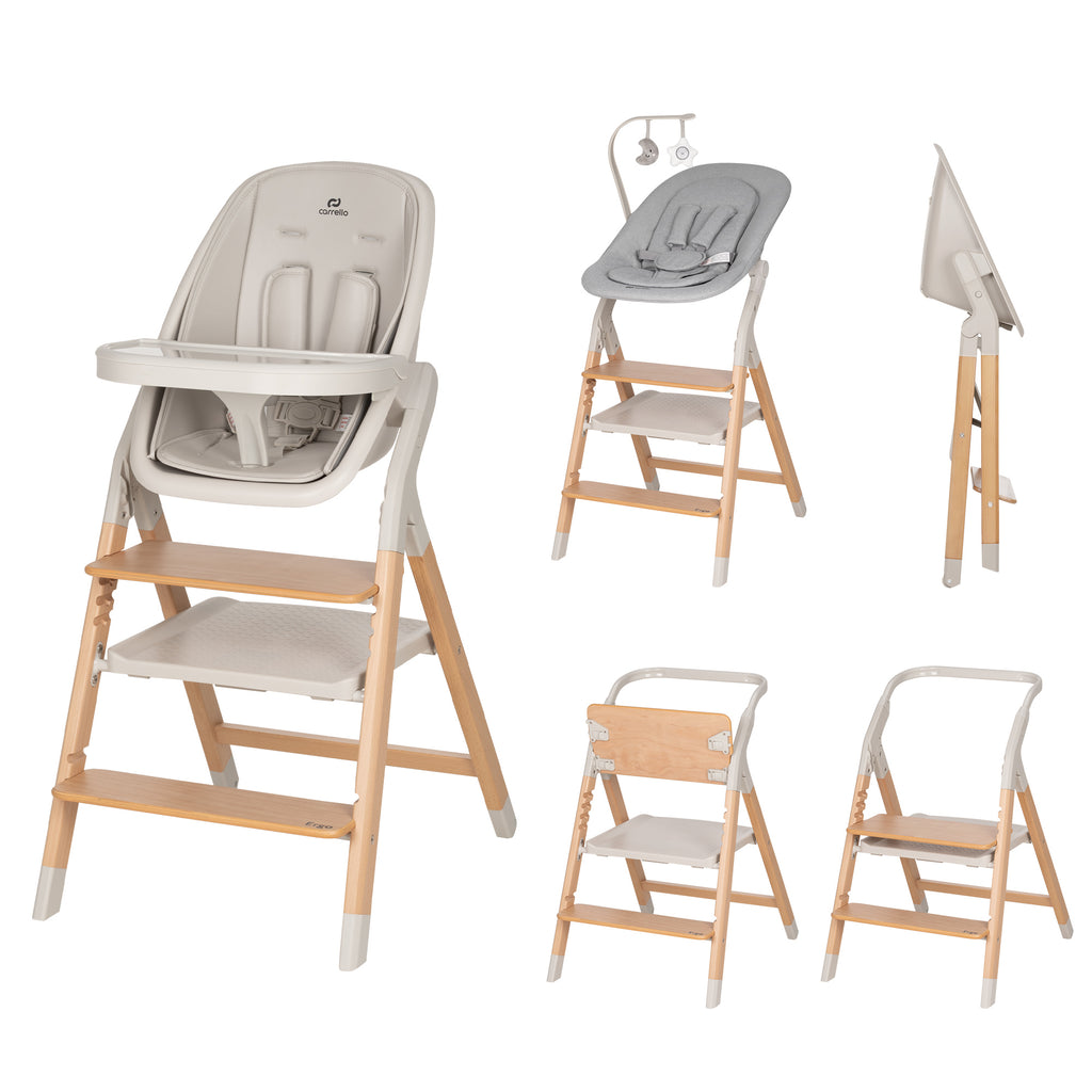 Carrello Ergo 4 az 1-ben etetőszék és tanulótorony (0-110 kg) - Linen Beige (CRL-16701)