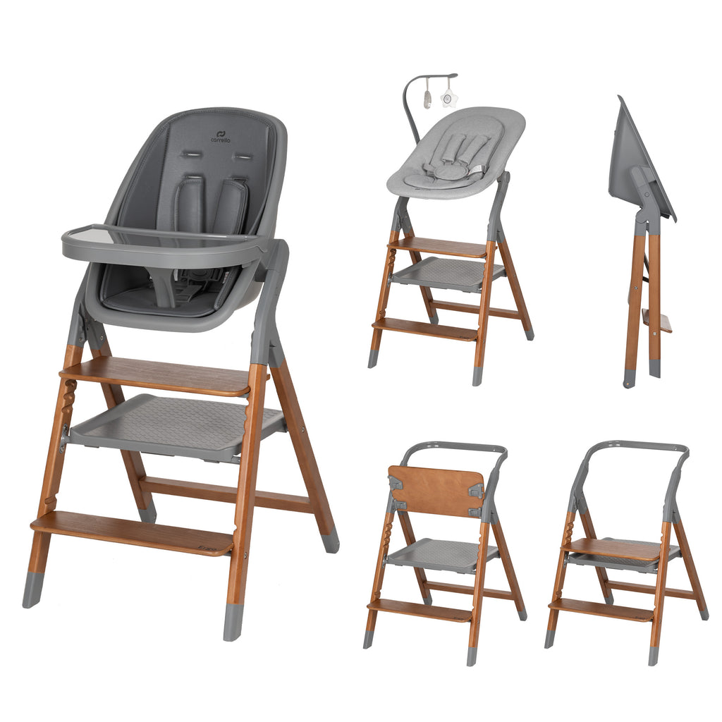 Carrello Ergo 4 az 1-ben etetőszék és tanulótorony (0-110 kg) - Night Grey (CRL-16701)