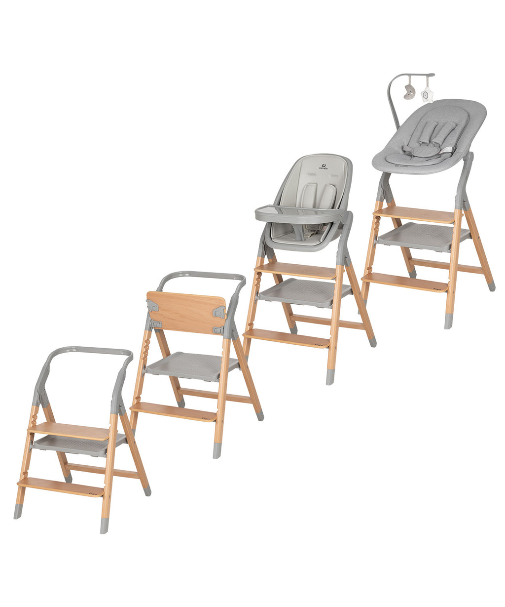 Carrello Ergo 4 az 1-ben etetőszék és tanulótorony (0-110 kg) - Nordic Grey (CRL-16701)