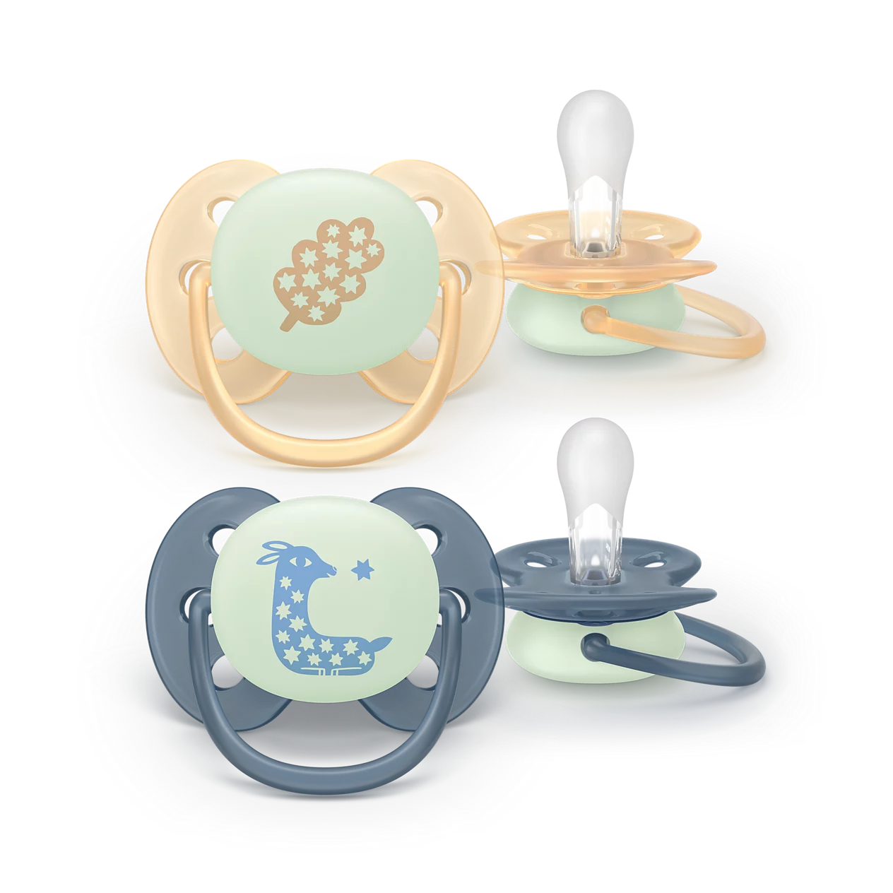 Philips Avent SCF094/03 Ultra Soft Nighttime cumi 6–18 hó – Levél és Zsiráf (2 db)