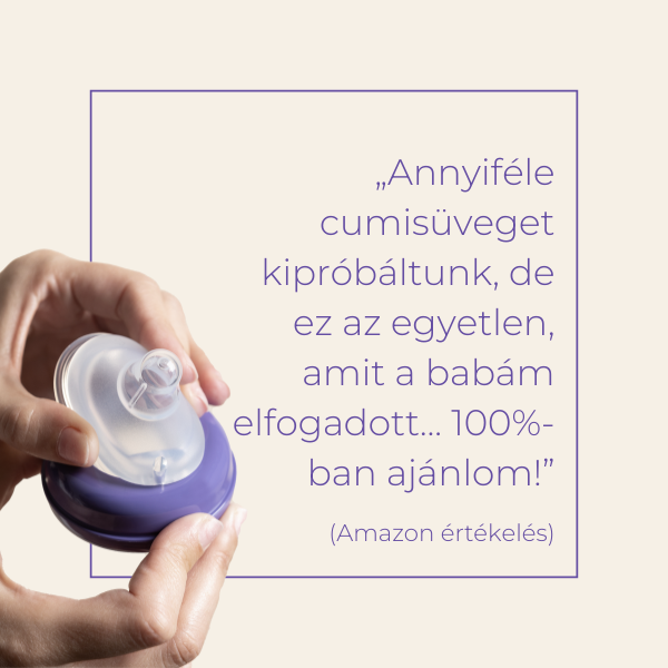 Lansinoh Cumisüveg lassú folyású etetőcumival + fedéllel, 160 ml
