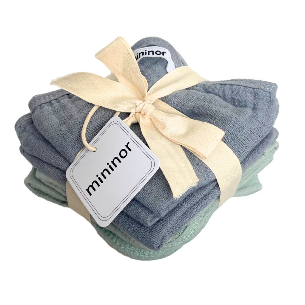 Mininor biopamut kendő 25x25 cm 6 db (Szín: szürke/zöld)