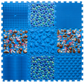 Puzzle Mix 9 elemből álló ortopédiai masszázs szőnyeg Kék