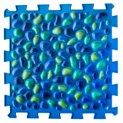 Puzzle Mix 9 elemből álló ortopédiai masszázs szőnyeg Kék