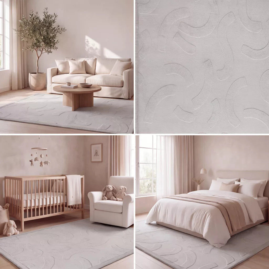 Hakuna matte memóriahabos puha gyerekszőnyeg 150x200 cm - Gentle Arcs Szürke