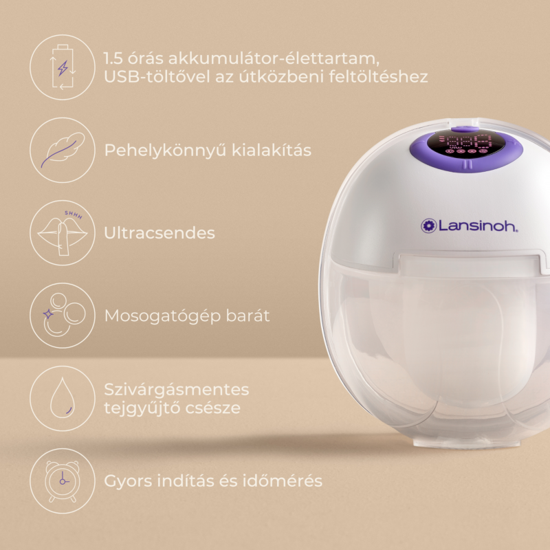Lansinoh hordható mellszívó 4 fázisú - egyes