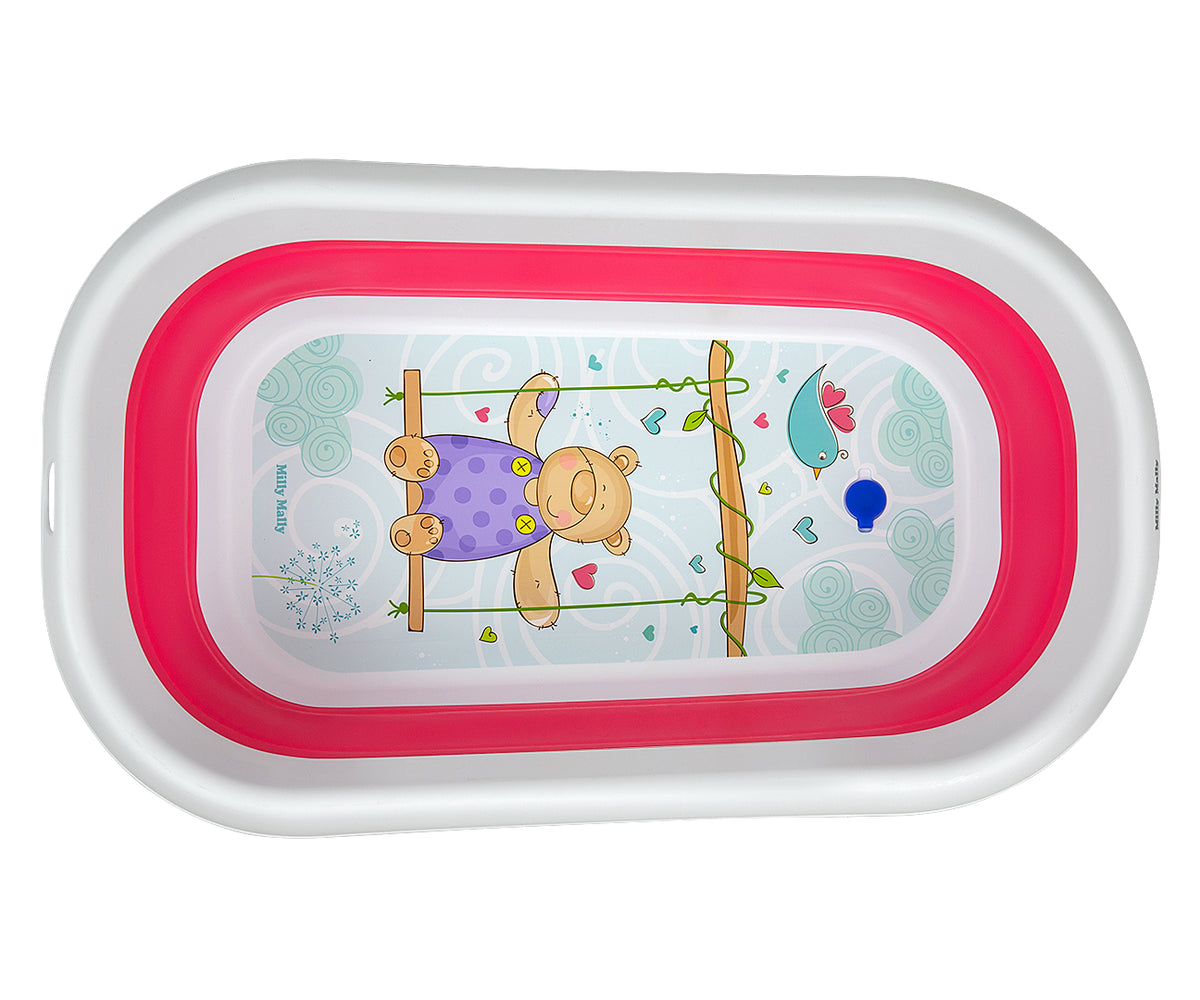 Milly Mally Aqua összecsukható babakád hőérzékelős dugóval – Pink