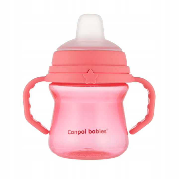 Canpol babies itatópohár szilikon ivócsőrrel FirstCup 150ml rózsaszín