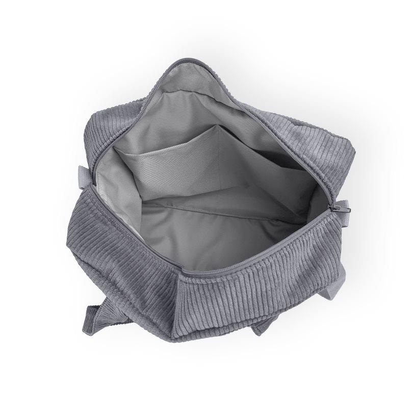 ALBERO MIO J001 kordbársony pelenkázótáska babakocsihoz – Szürke