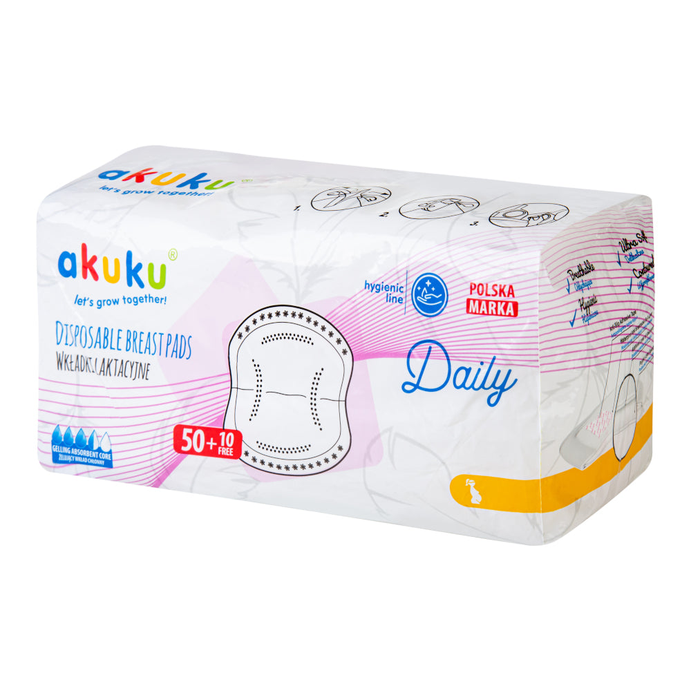 AKUKU Daily nagy nedvszívó képességű melltartóbetét – 60 db
