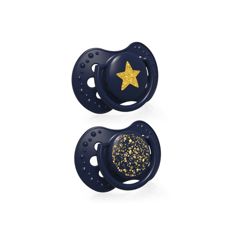 LOVI szilikon dinamikus cumi 0–3 hó 2 db Stardust kék