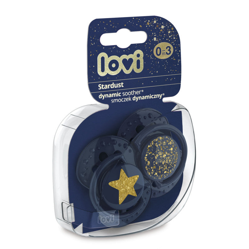 LOVI szilikon dinamikus cumi 0–3 hó 2 db Stardust kék
