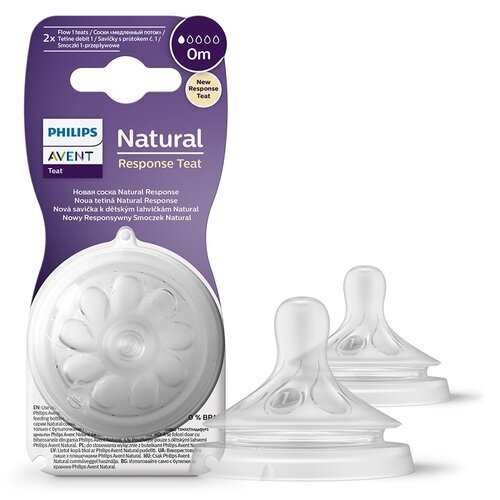 Philips Avent SCY961/02 Natural Response etetőcumi extra lassú átfolyással 0h+ (2 db)