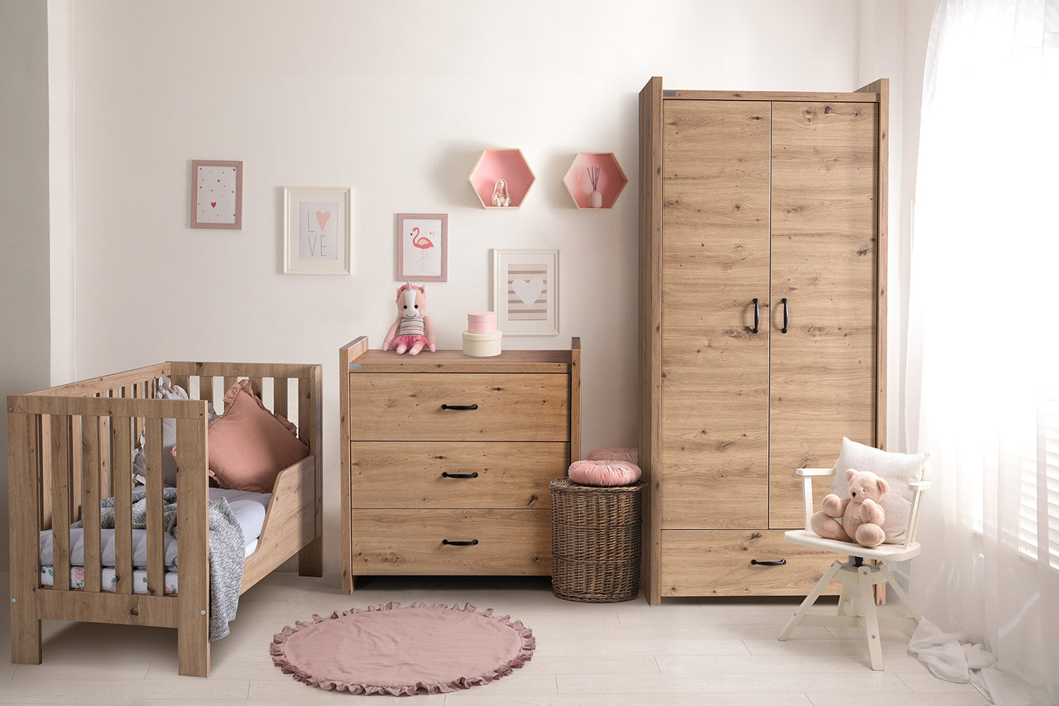 KLUPS Amelia II babaágy 120 × 60 cm – tölgy