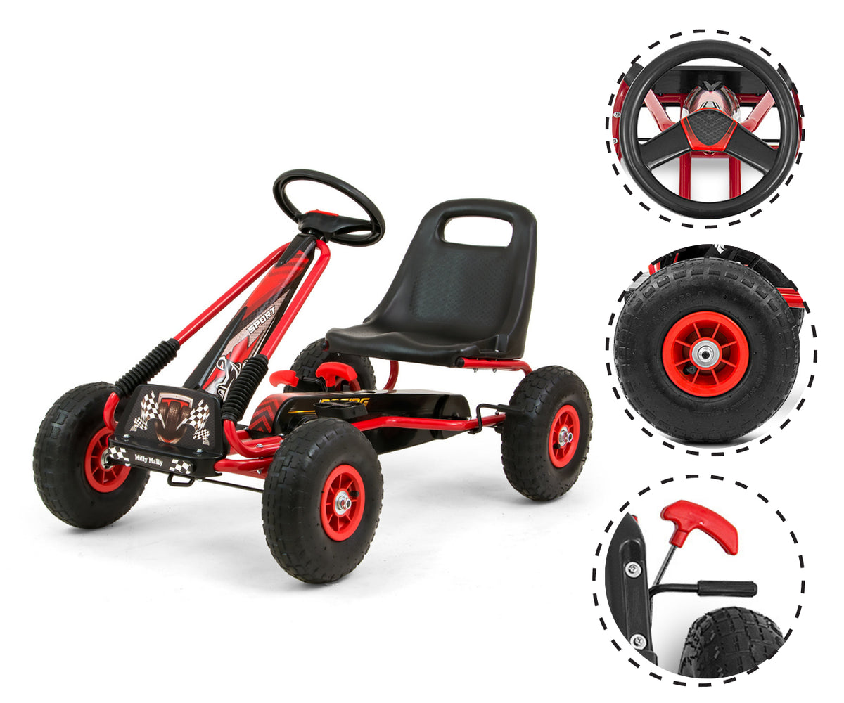 MILLY MALLY Thor pedálos gokart – Piros