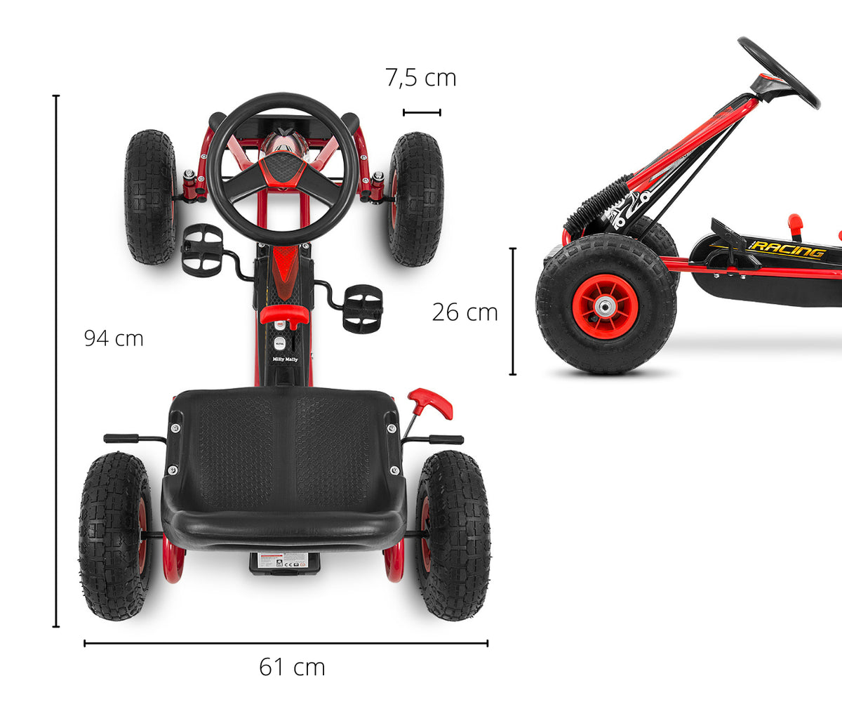 MILLY MALLY Thor pedálos gokart – Piros