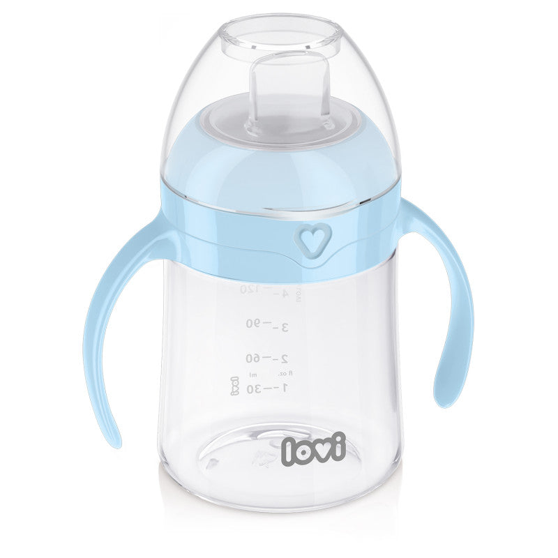 LOVI első itatópohár puha csőrrel 150 ml. kék