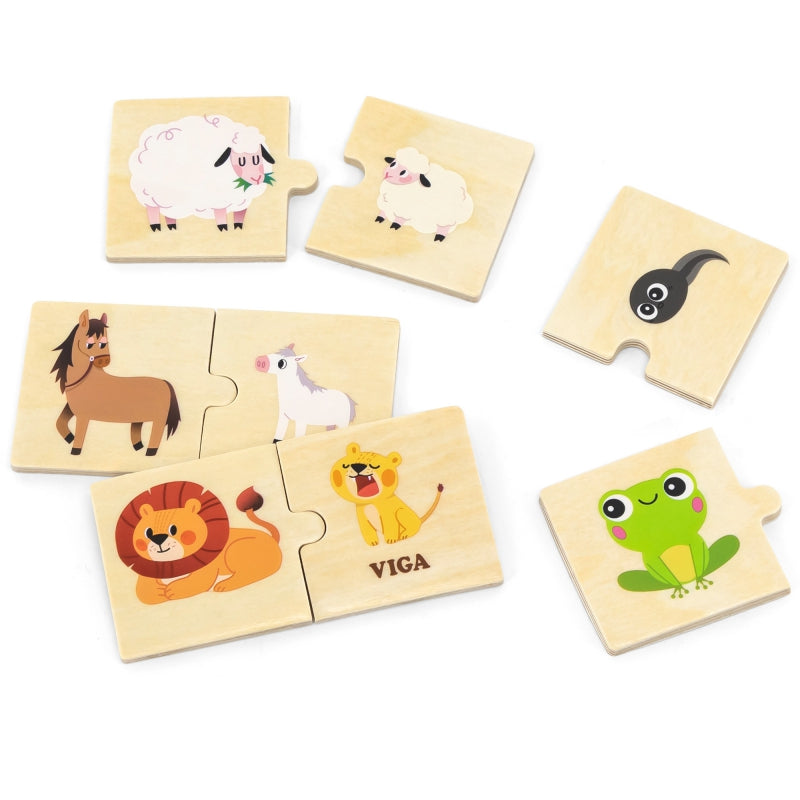 Viga fa állatszülők és kicsinyeik fejlesztő puzzle