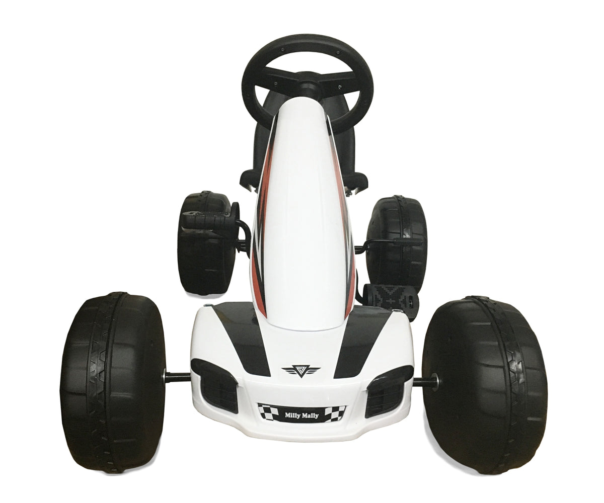 MILLY MALLY Viper pedálos gokart állítható üléssel – Fehér