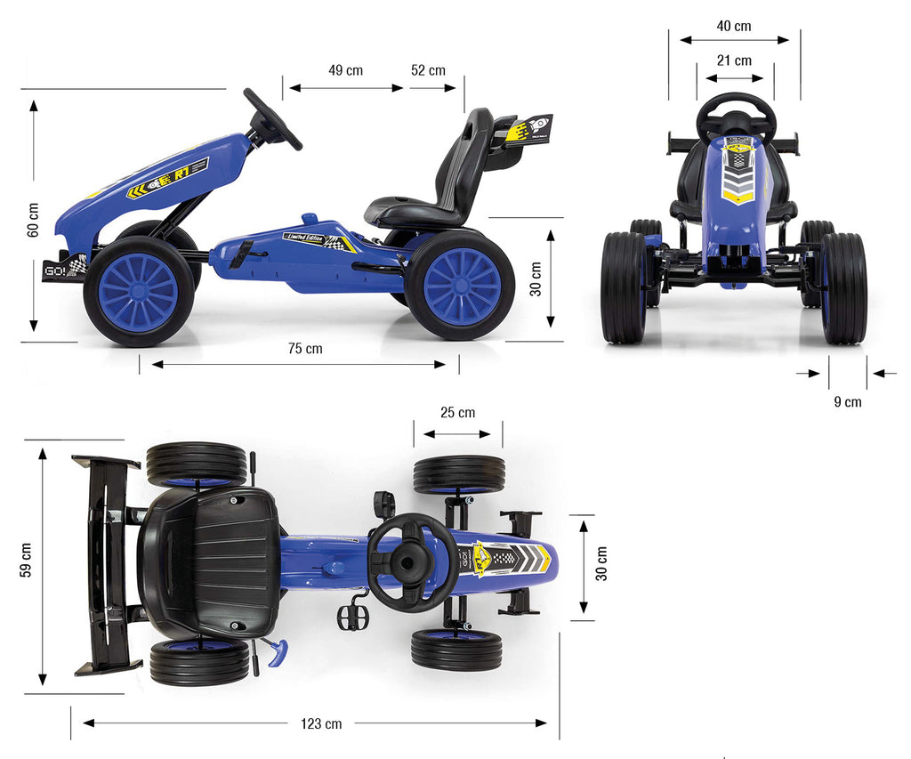 MILLY MALLY Rocket pedálos gokart – Sötétkék