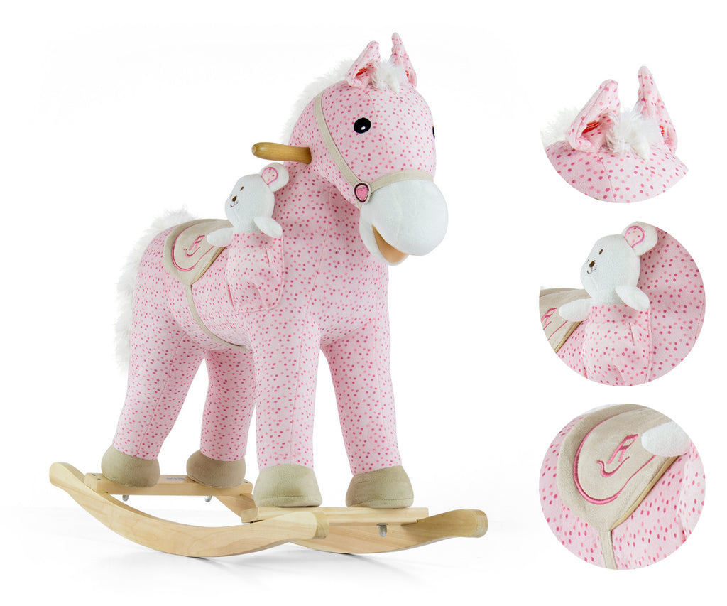 MILLY MALLY Pony interaktív plüss hintaló macival – Rózsaszín