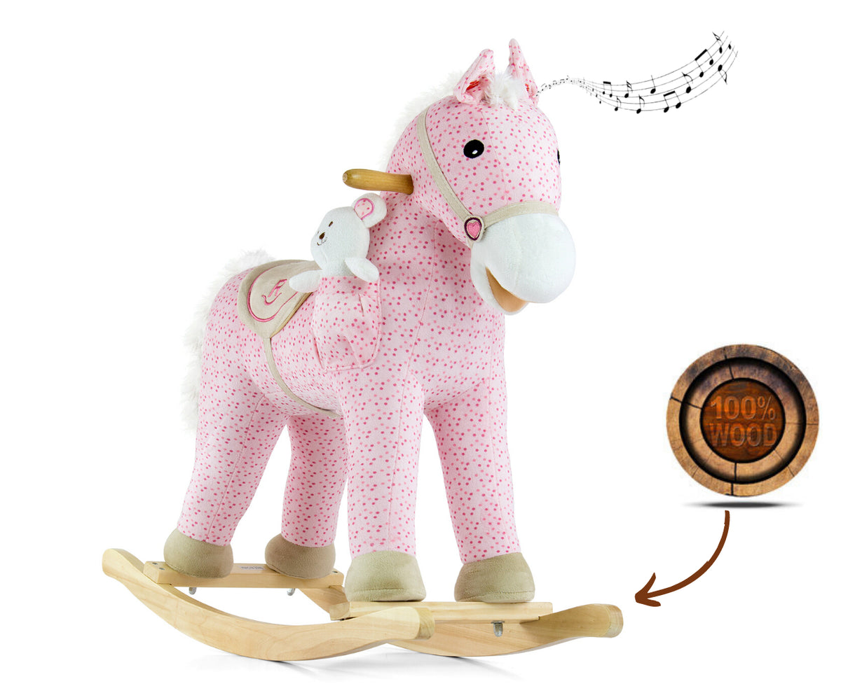 MILLY MALLY Pony interaktív plüss hintaló macival – Rózsaszín