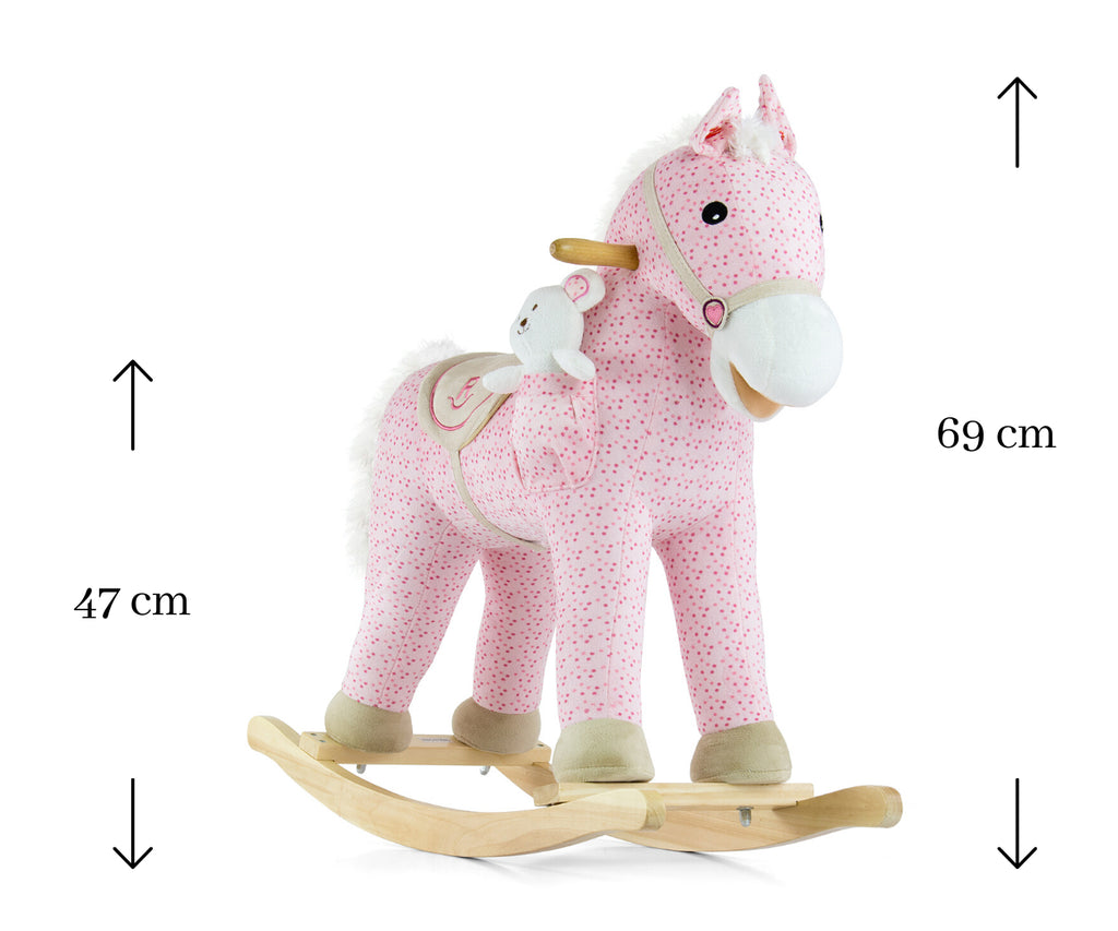 MILLY MALLY Pony interaktív plüss hintaló macival – Rózsaszín