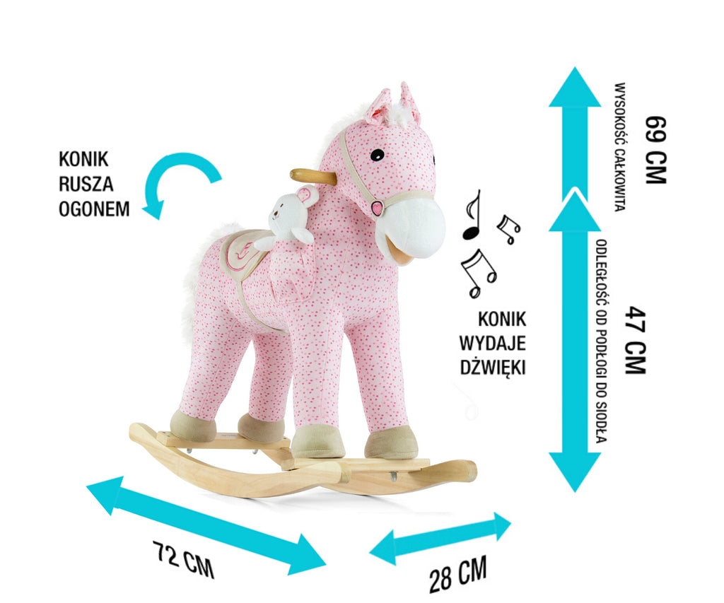 MILLY MALLY Pony interaktív plüss hintaló macival – Rózsaszín