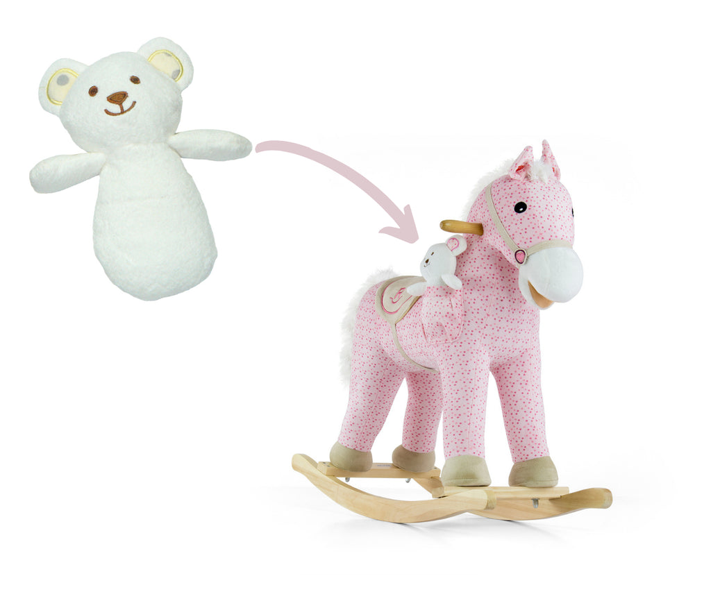 MILLY MALLY Pony interaktív plüss hintaló macival – Rózsaszín