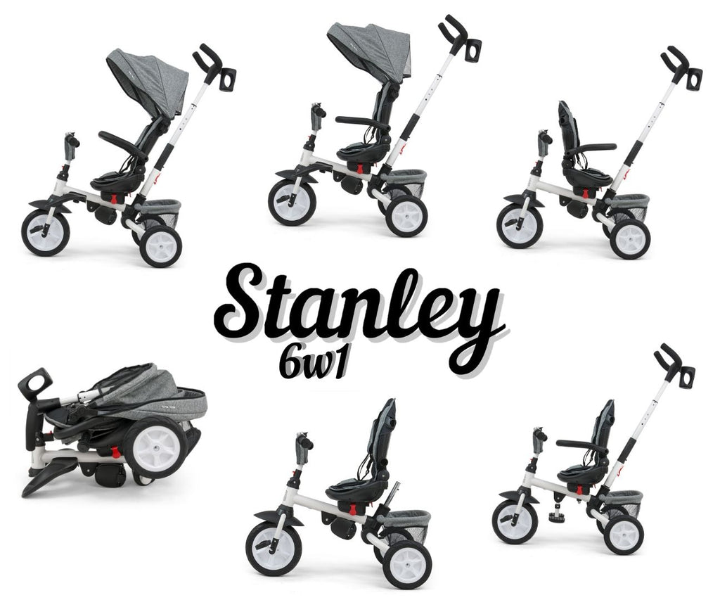 MILLY MALLY Stanley Rubber 6 az 1-ben tricikli tolókarral – Szürke