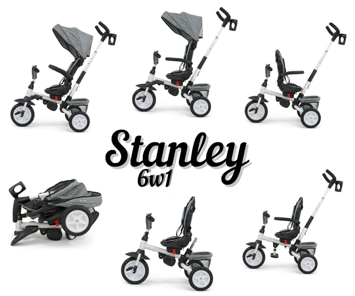 MILLY MALLY Stanley Rubber 6 az 1-ben tricikli tolókarral – Szürke