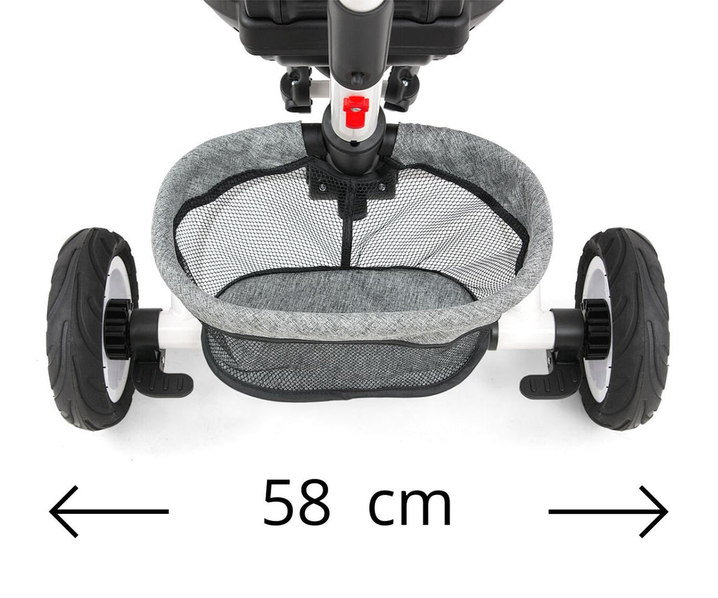 MILLY MALLY Stanley Rubber 6 az 1-ben tricikli tolókarral – Szürke