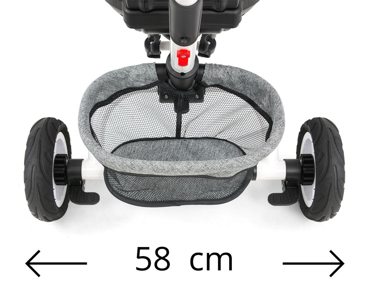 MILLY MALLY Stanley Rubber 6 az 1-ben tricikli tolókarral – Szürke