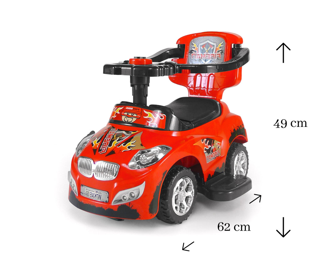 MILLY MALLY Happy 3 az 1-ben gyermekjárgány szülői tolókarral – Piros