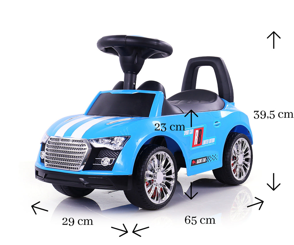 Milly Mally Racer sportautó bébitaxi zenélő kormánnyal – Blue