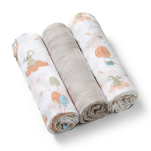 BabyOno NATURAL BAMBOO bambusz textilpelenka 3 db 70×70 cm