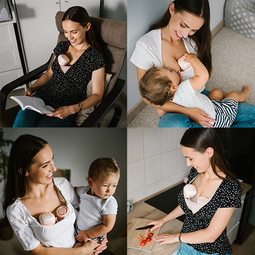 BabyOno TWINNY dupla elektromos, vezeték nélküli mellszívó – kézhasználat nélkül