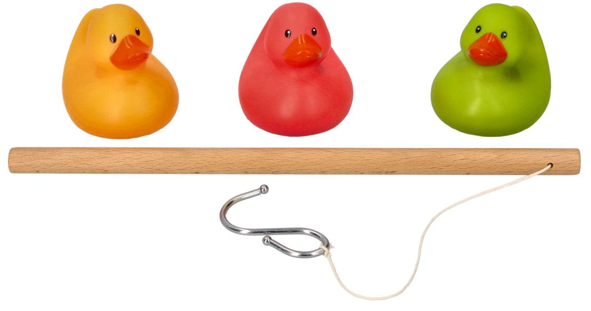 MOM'S CARE kacsahorgász fürdőjáték horgászbottal – 4 részes készlet